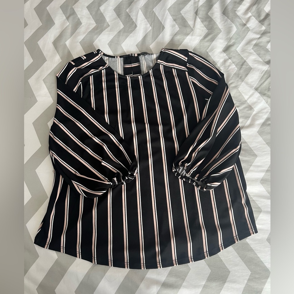 Long sleeve striped blouse